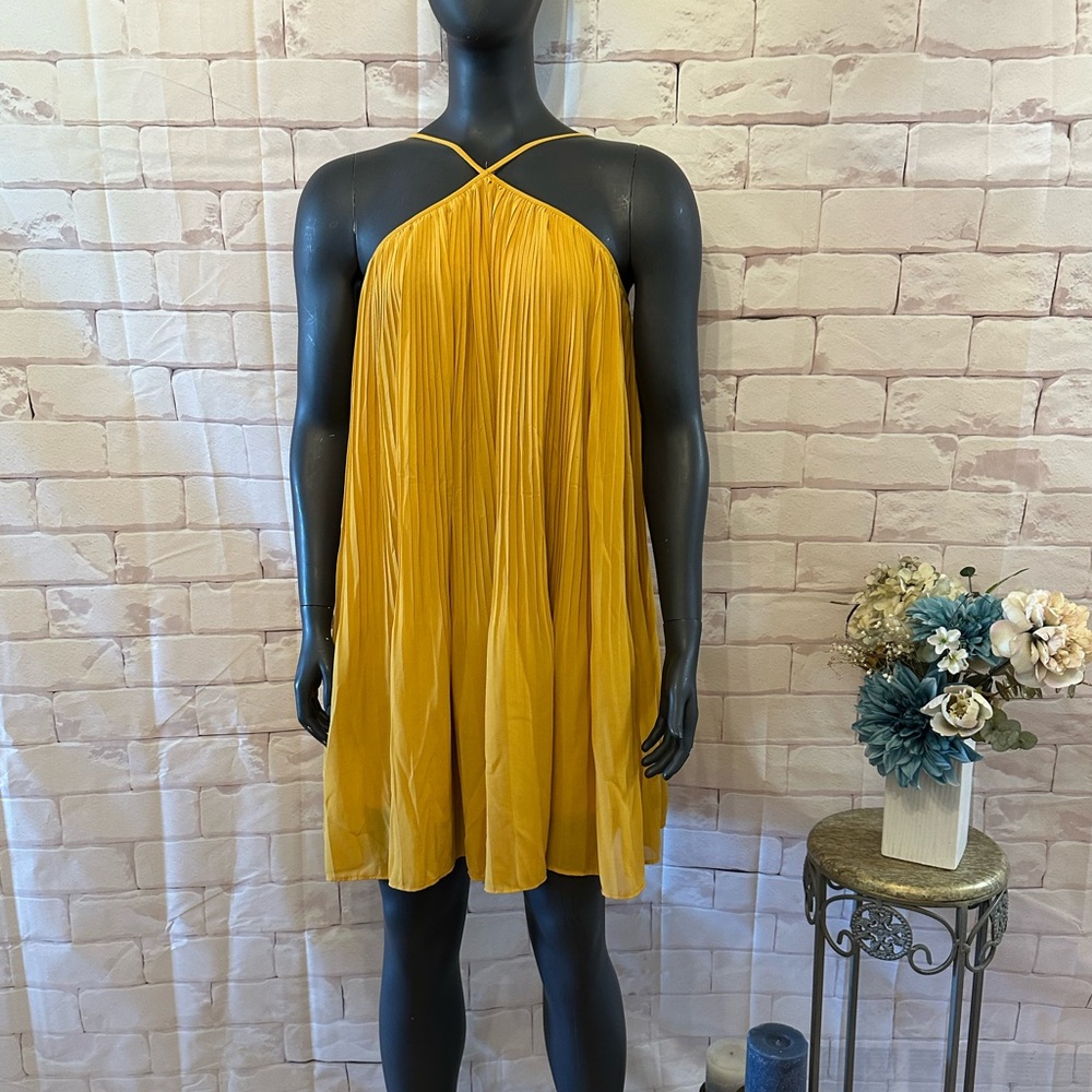Yellow Pleated Dress